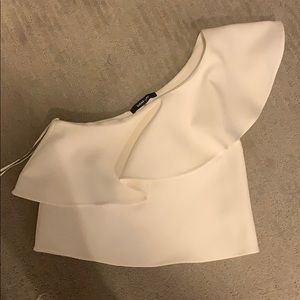 One shoulder ruffle top